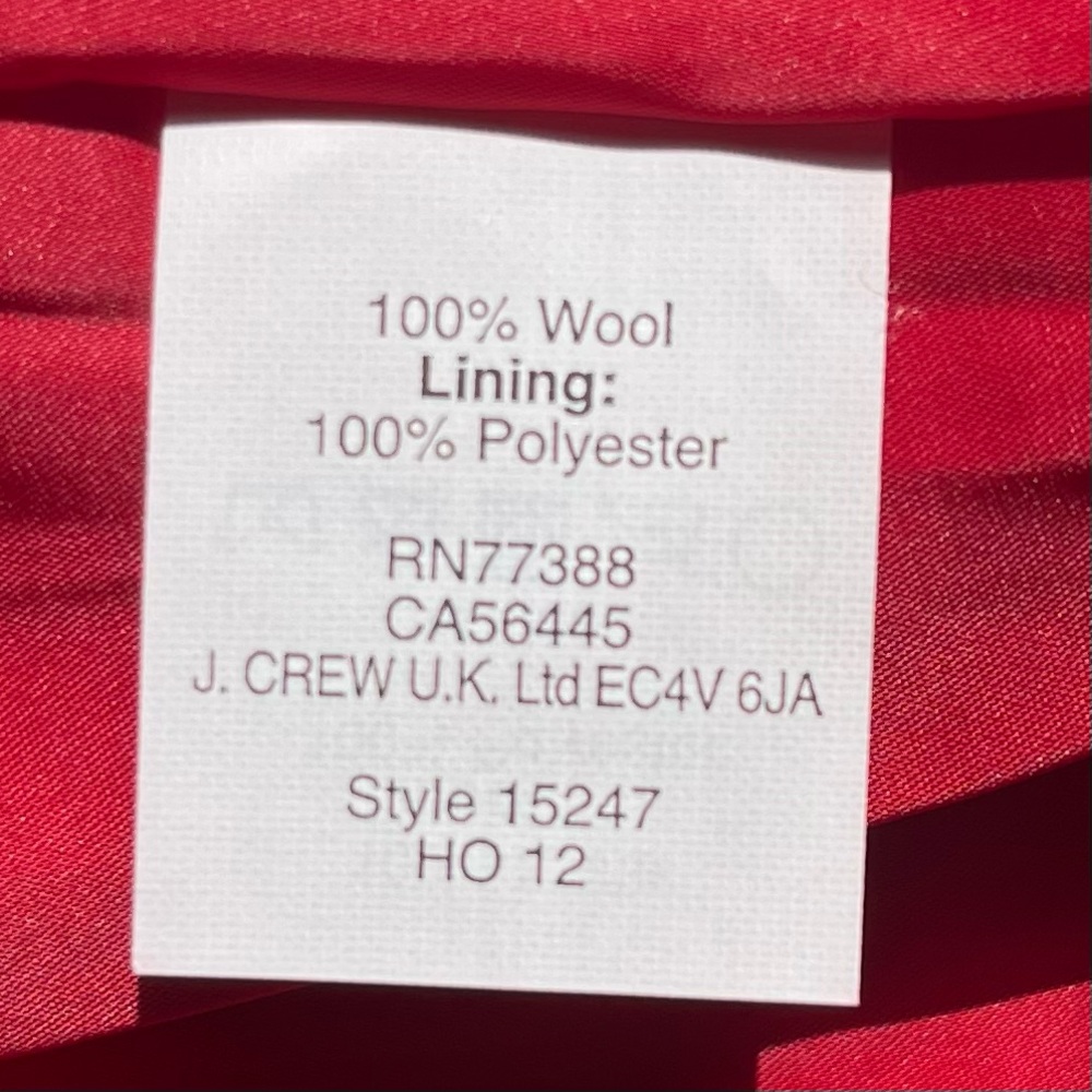 J Crew 100% Wool Chic Red Pencil Skirt for Women Business Casual - Picture 8 of 9